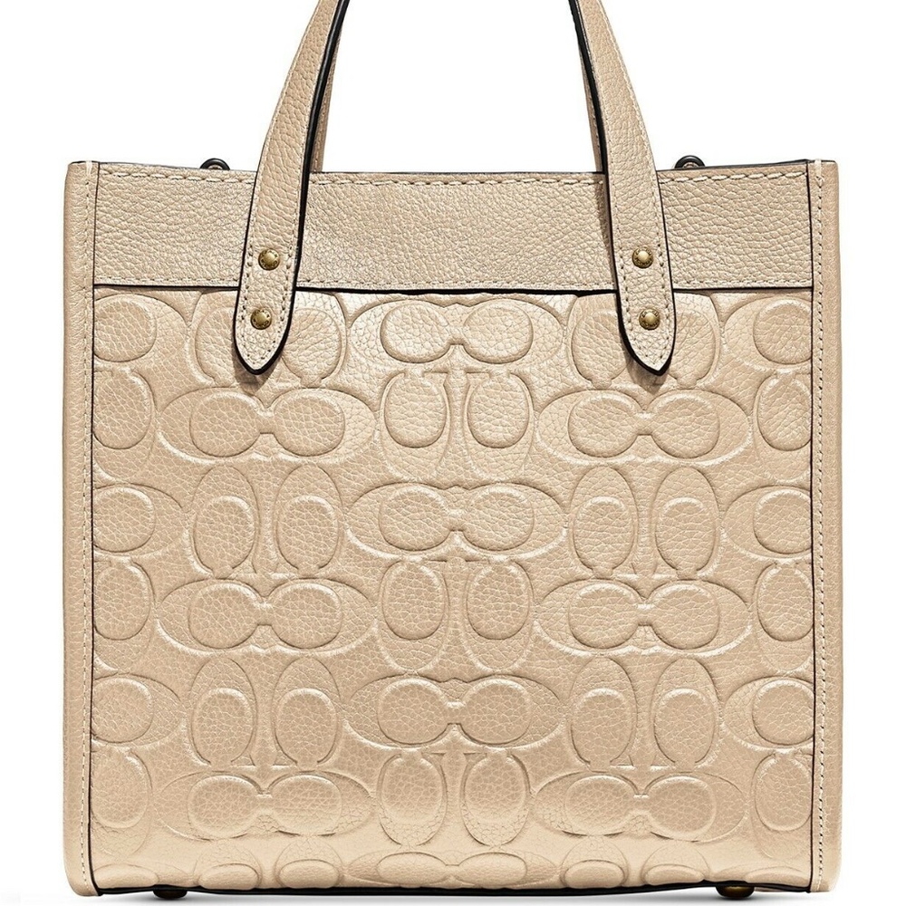 NWT Coach Field Tote 22 Brass Chalk C4829 in Signature Leather Original Packagin - Picture 3 of 4